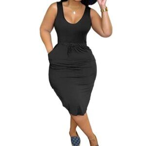 2 Left Drawstring Tank Dress